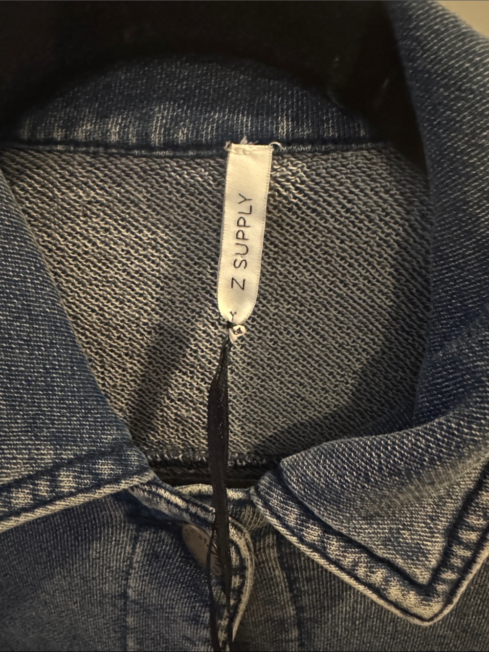 Z Supply Light Wash Blue Denim Jacket with Brass Buttons - Picture 2 of 4